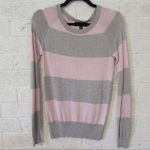 NWOT Soft Gray & Pink Striped Sweater Size XS